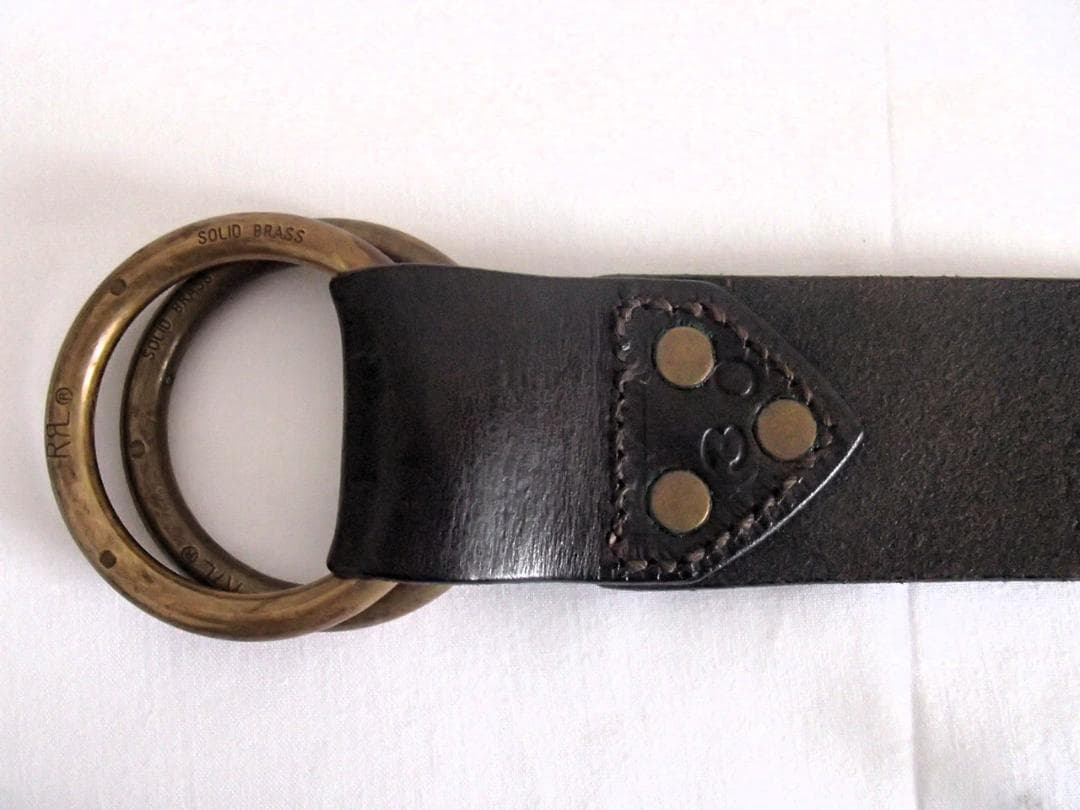 RRL ダブルアールエル ダブルリングレザーベルト USA製 サイズ30 美品