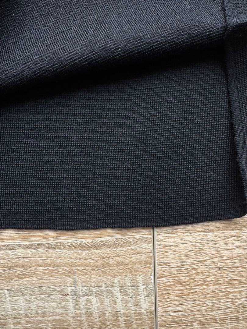 未使用 M'S GRACY 袖リボン ウールニット セーター 38 黒 襟付