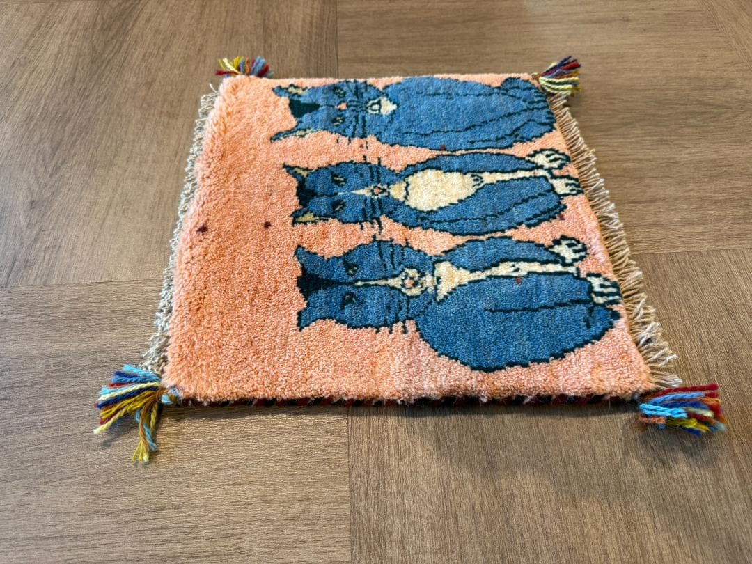ペルシャギャッベ (ギャベ) チェアマット 40x47cm ギャッベ ラグ 玄関