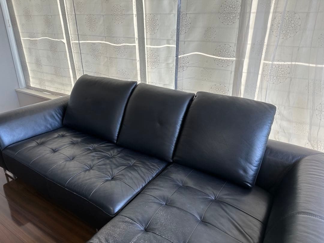 大塚家具LSコンフォート ソファー背もたれ3点セット 黒