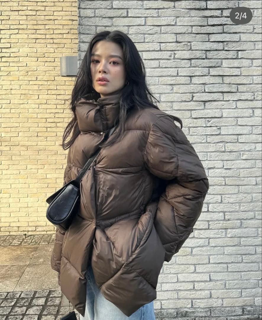 【美品】マウジー　SQUARE PADDED ジャケット　ダウン　ブラック