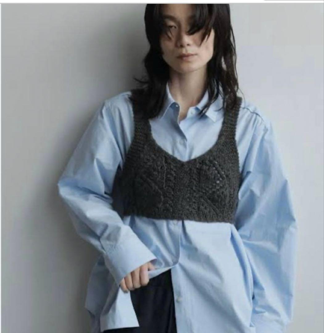 anuke ケーブルニットカーディガン 2色展開　グレー　ビスチェセット