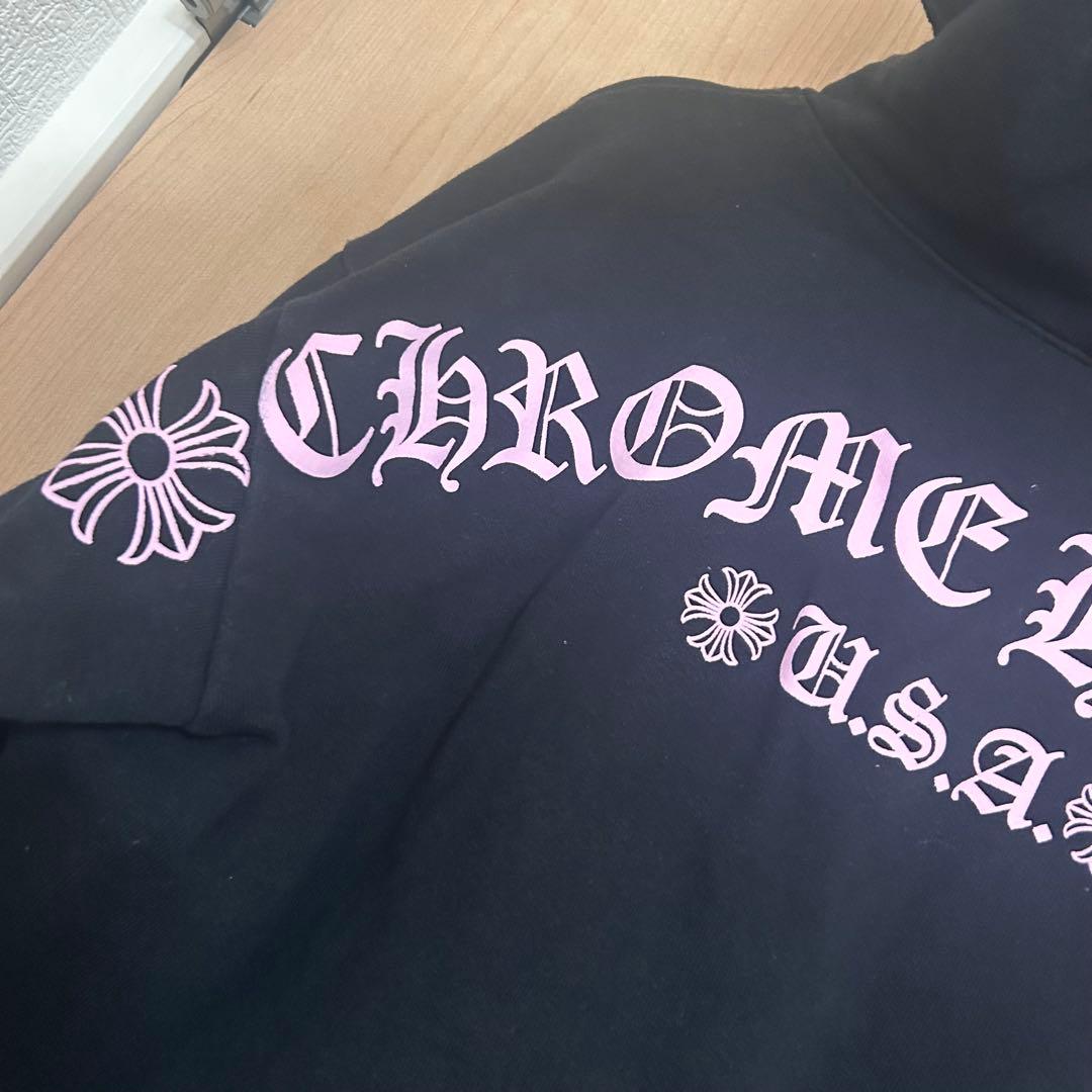 クロムハーツ マッティボーイ ピンク フローラルクロス パーカー