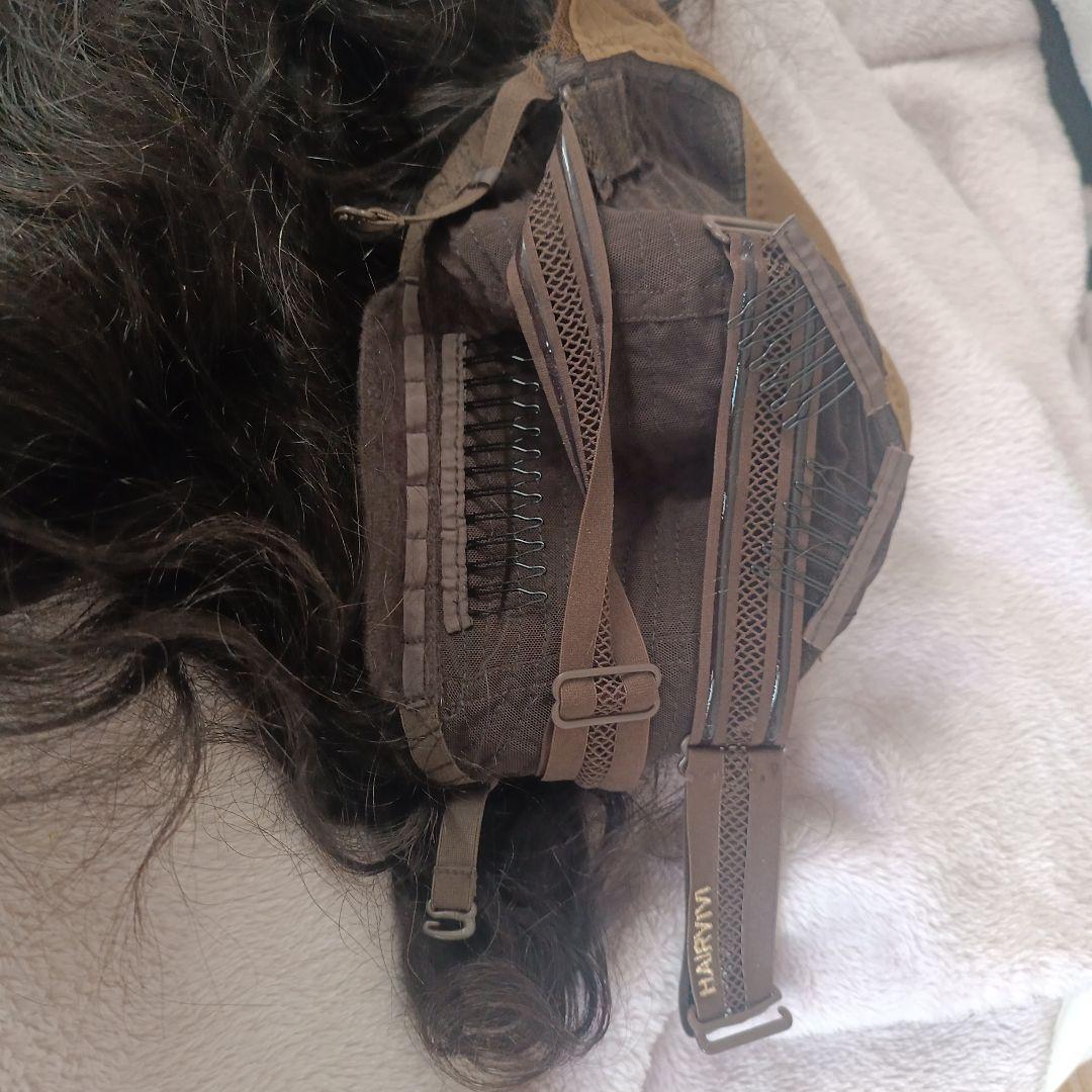 ダークブラウン ウェーブロングウィッグ100%バージン人毛