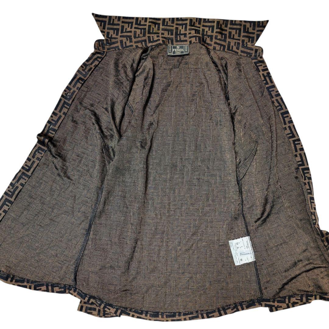 80S-90S フェンディ FENDI ズッカ柄 長袖シャツ S シアーブラウス