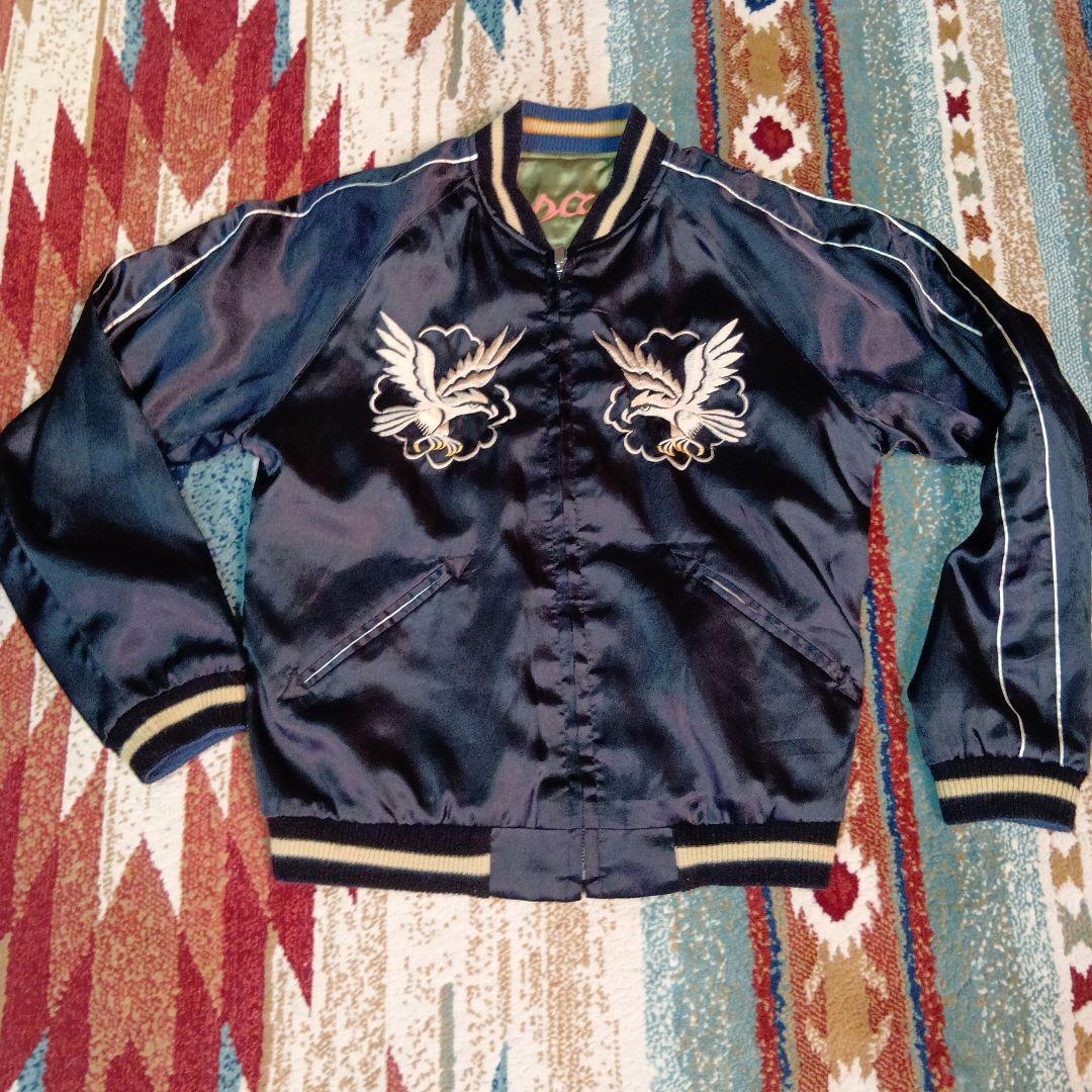 テーラー東洋 スカジャン サイズS 鹿刺繍 オリーブグリーン