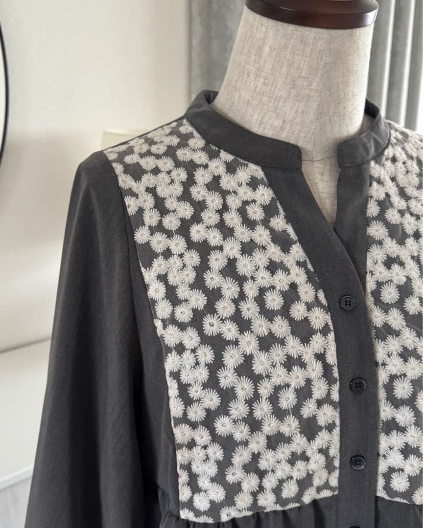 【完売品】ジュールズプラスJours+ ブラウス カモミール グレー3L