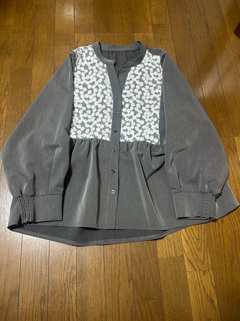 【完売品】ジュールズプラスJours+ ブラウス カモミール グレー3L