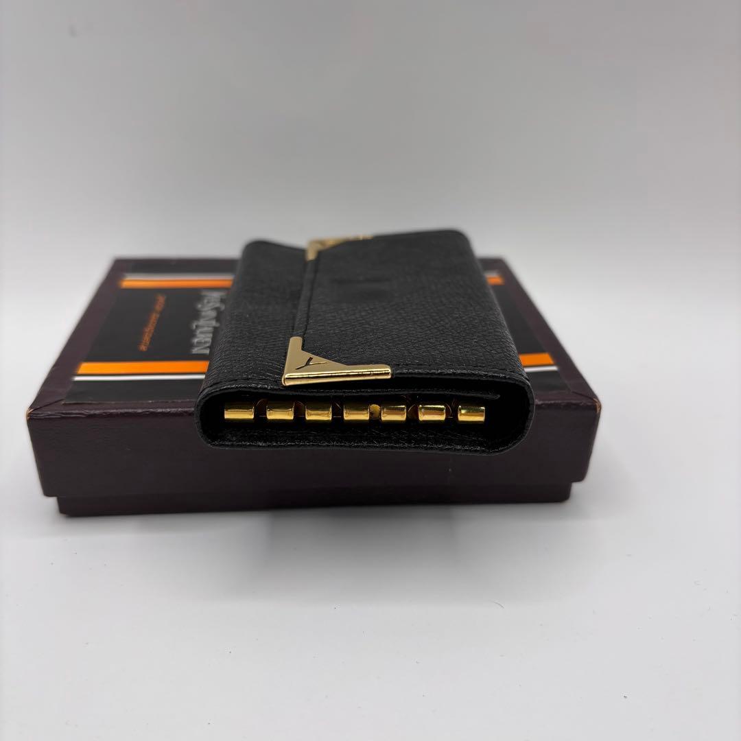yves saint laurent キーケース　6連　ブラック　ゴールド金具