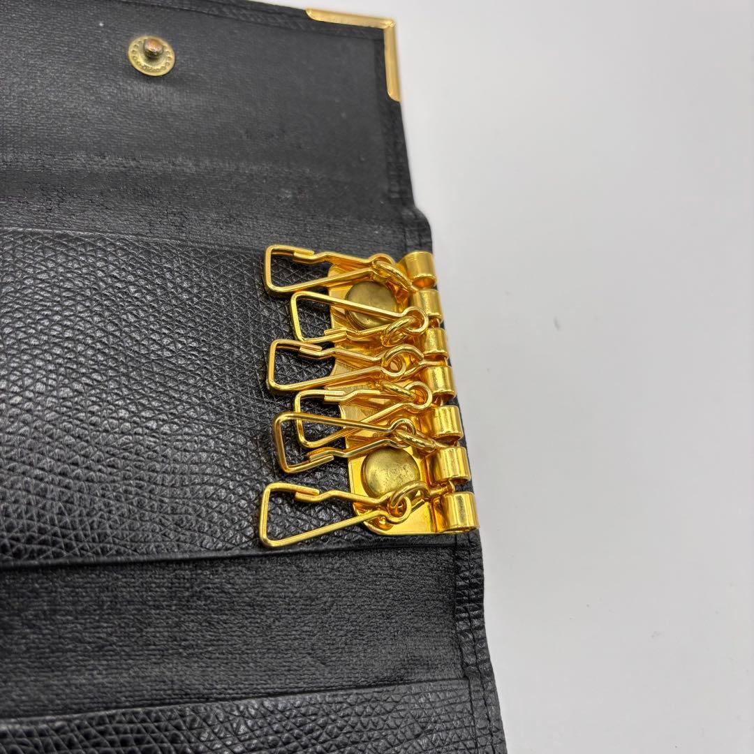 yves saint laurent キーケース　6連　ブラック　ゴールド金具