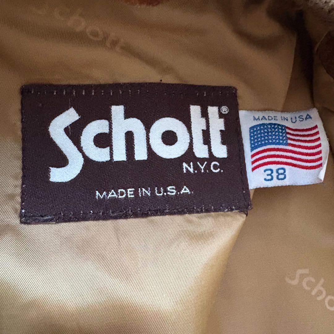 ショット　レザージャケット　本革　スエード　L アメリカ製 ブラウン