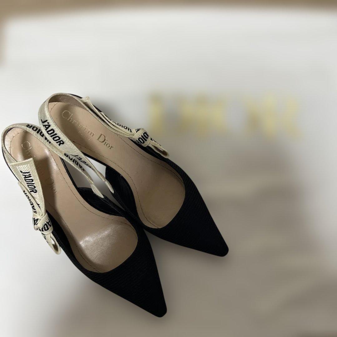 Dior ブラック スリングバック ハイヒール