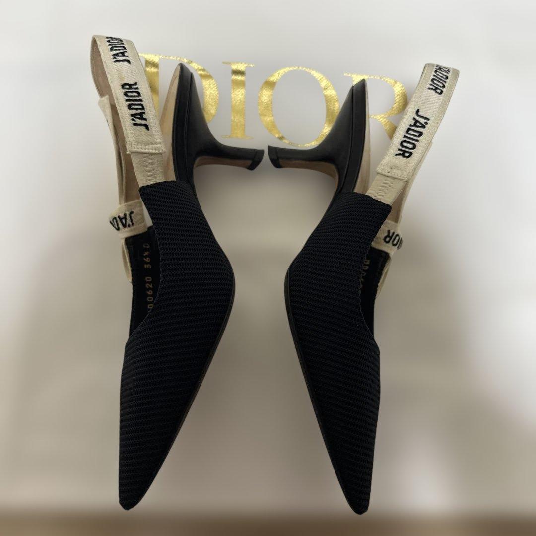 Dior ブラック スリングバック ハイヒール