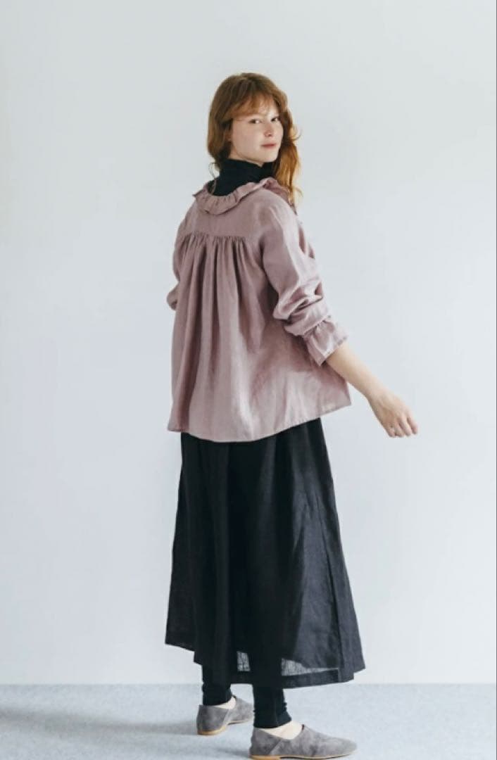 fog linen work 24AW エレナトップ ローズ リネン フリル