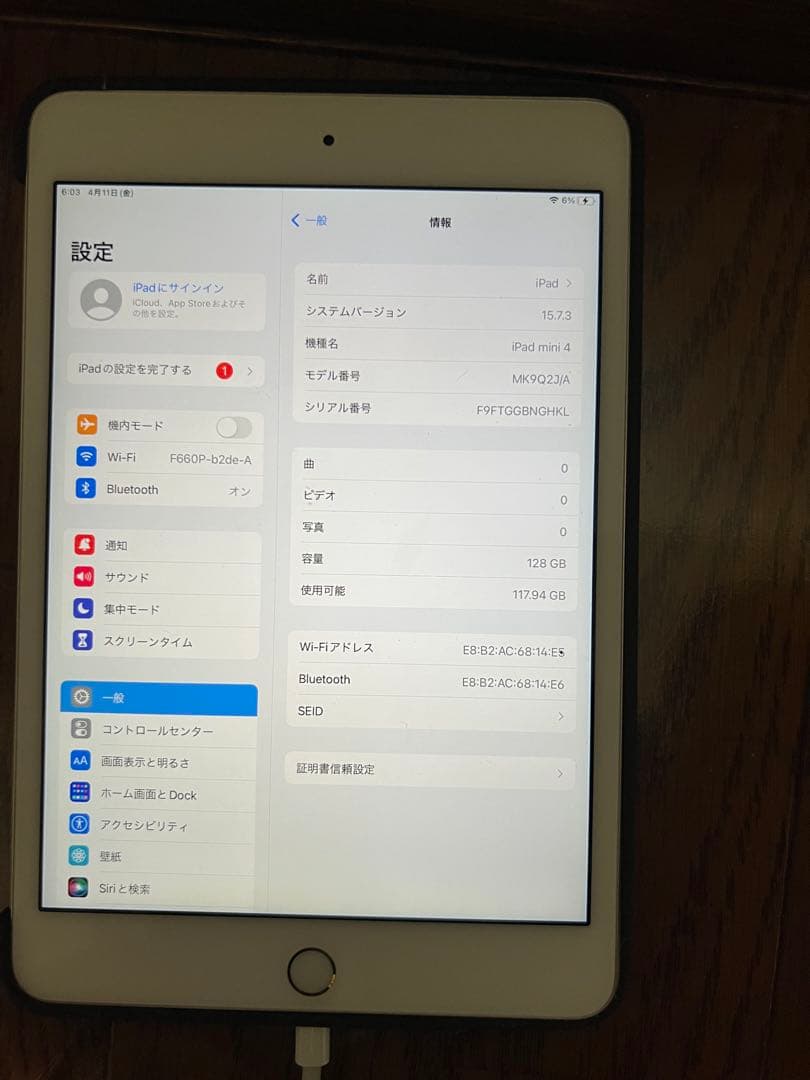 iPad mini 4 WIFI 128GBシリコンケース付き