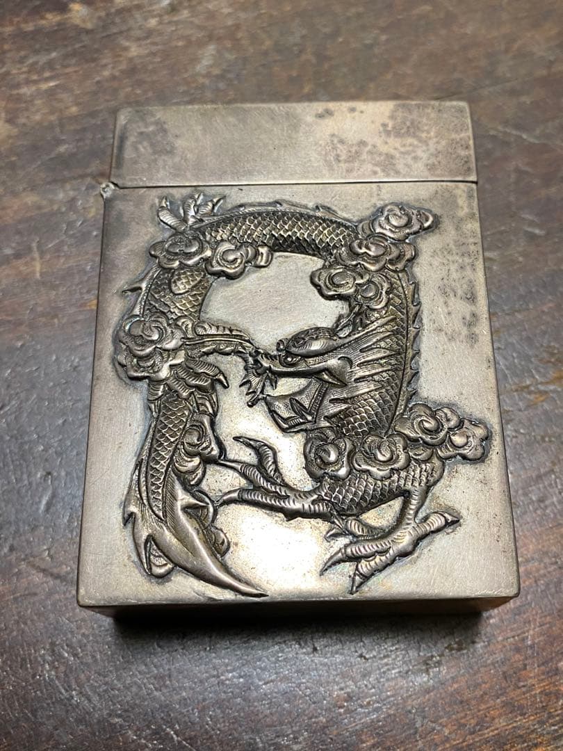 20'30s'ビンテージ ドラゴンタバコケース 名刺入れ 古着 バイカー