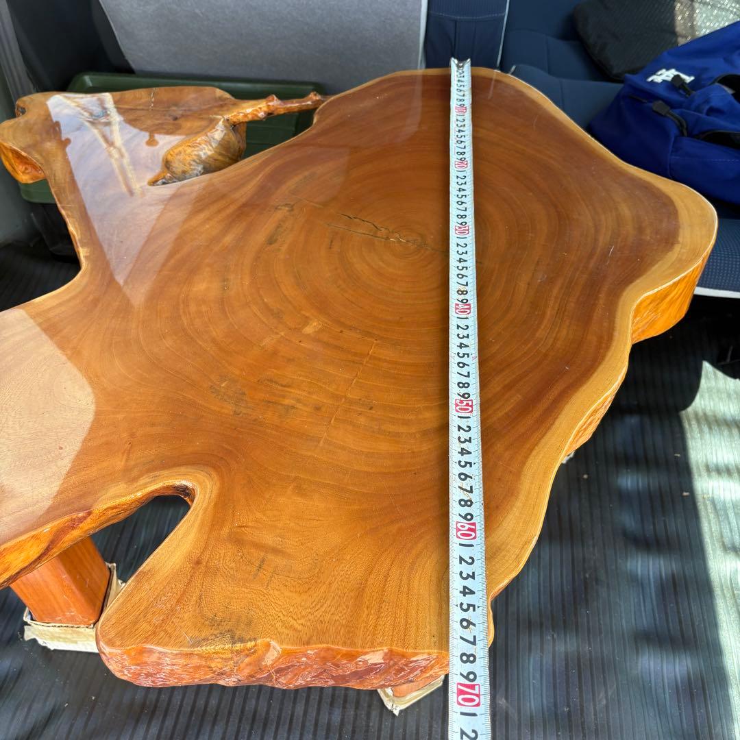 自然木　一枚板　テーブル　ラクダ　鹿　動物