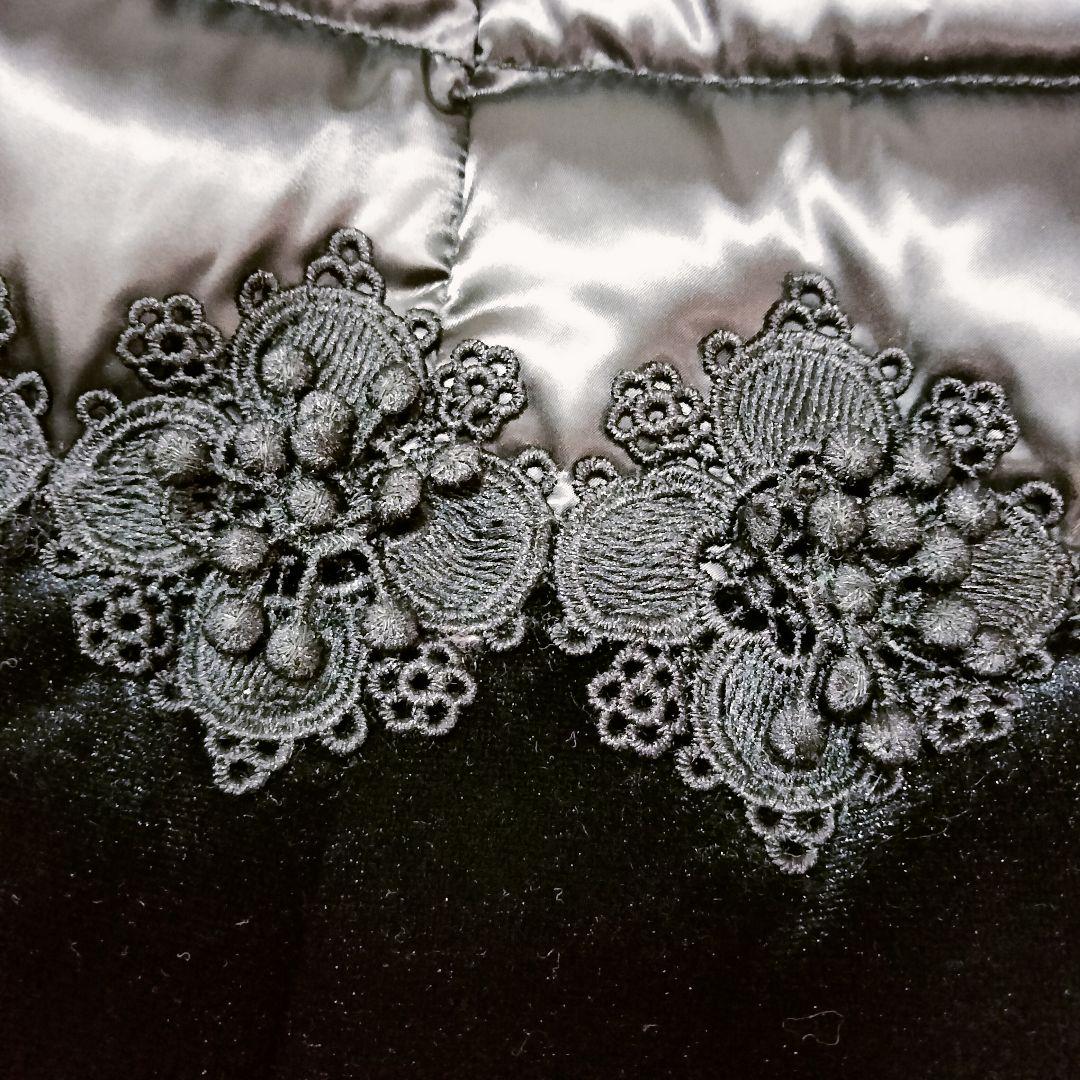 新品　タグ付き　スーパービューティー ベロア切り替えダウンジャケット　ブラック