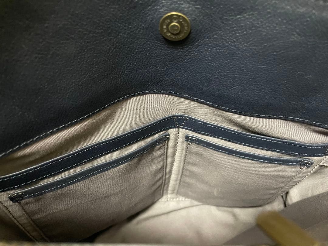 【美品】マザーハウス/レザー トートバッグ/A4可/グレー/本革/チャーム付き