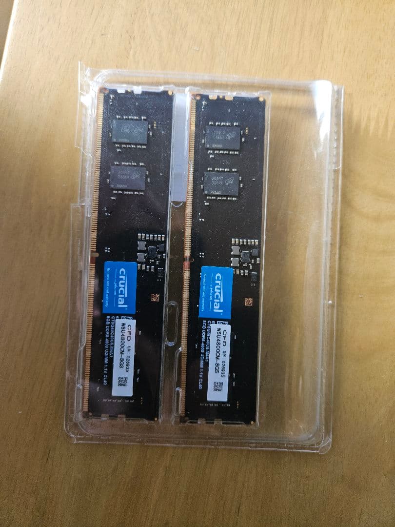 メモリー Crucial 16GB (8gb x 2) DDR5-4800 UDIMM