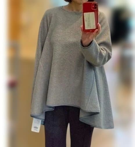 PASSIONEパシオーネブークレー裾フレアプルオーバー　アイボリー38(M)