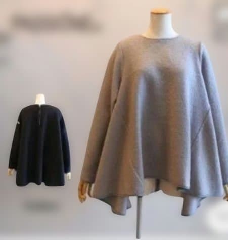 PASSIONEパシオーネブークレー裾フレアプルオーバー　アイボリー38(M)