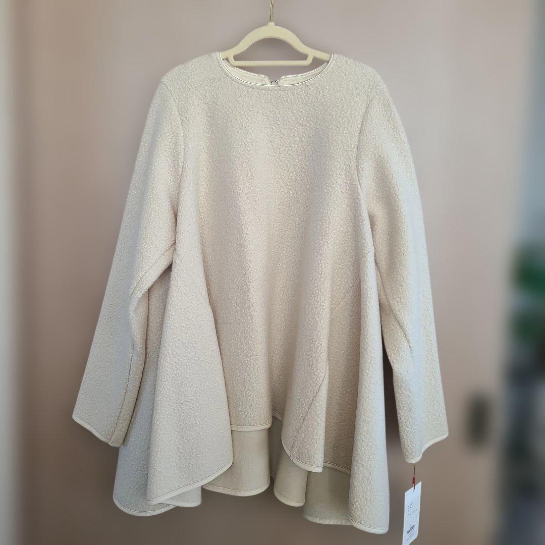 PASSIONEパシオーネブークレー裾フレアプルオーバー　アイボリー38(M)