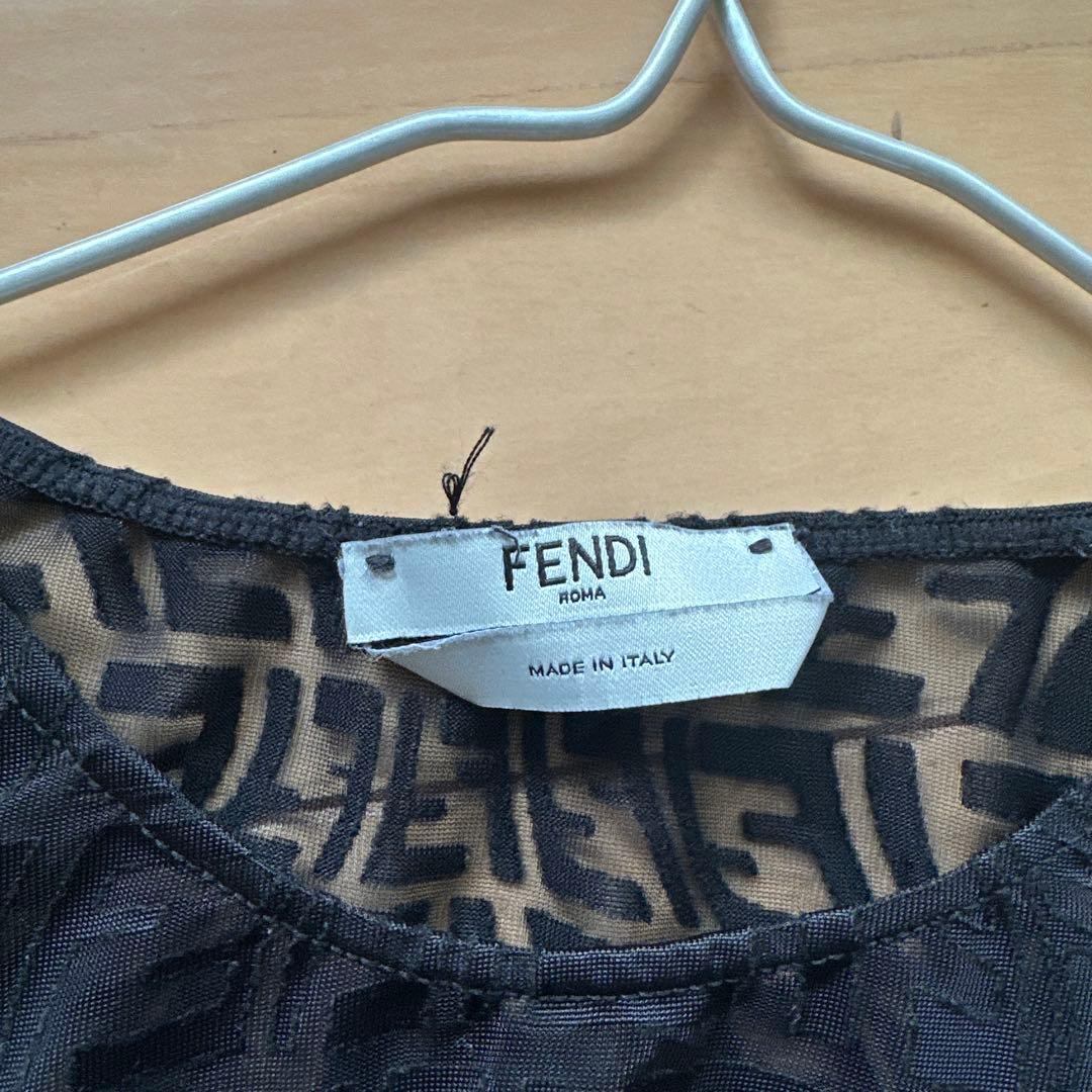 FENDI 透け感ボディスーツ ブラック