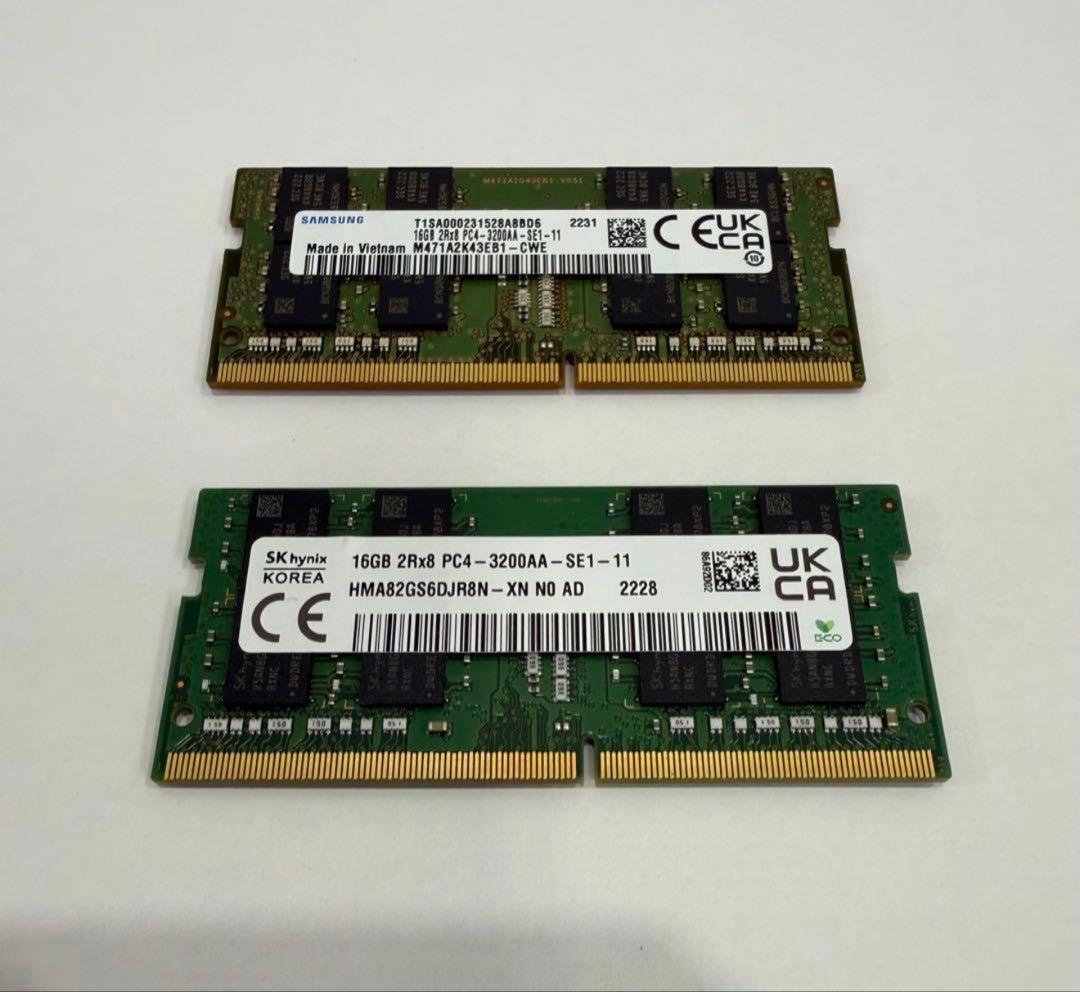 DDR4 SO-DIMM メモリー PC4-3200 16GB×2枚合計32GB