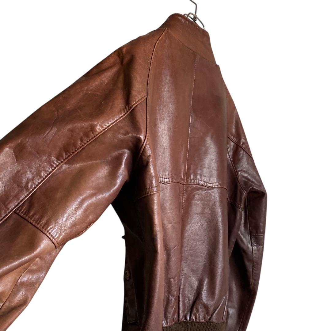80s US vintage G9 type レザー ハリントンジャケット 40