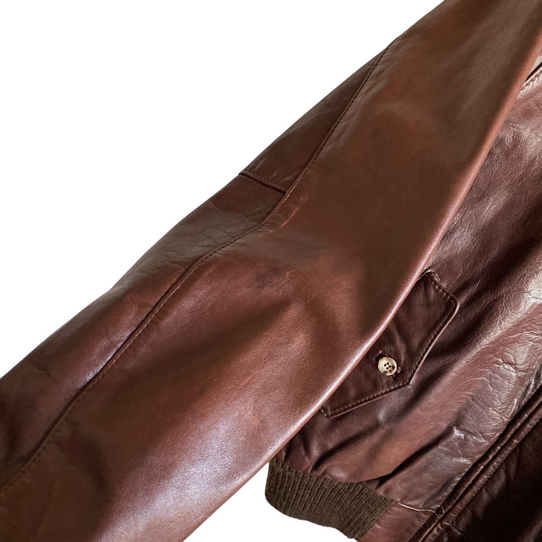 80s US vintage G9 type レザー ハリントンジャケット 40