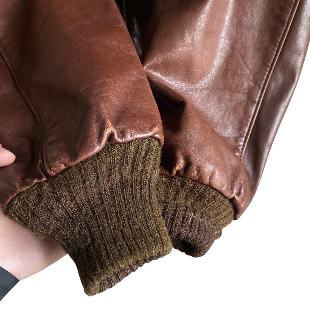 80s US vintage G9 type レザー ハリントンジャケット 40