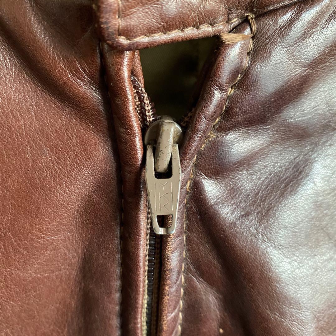 80s US vintage G9 type レザー ハリントンジャケット 40