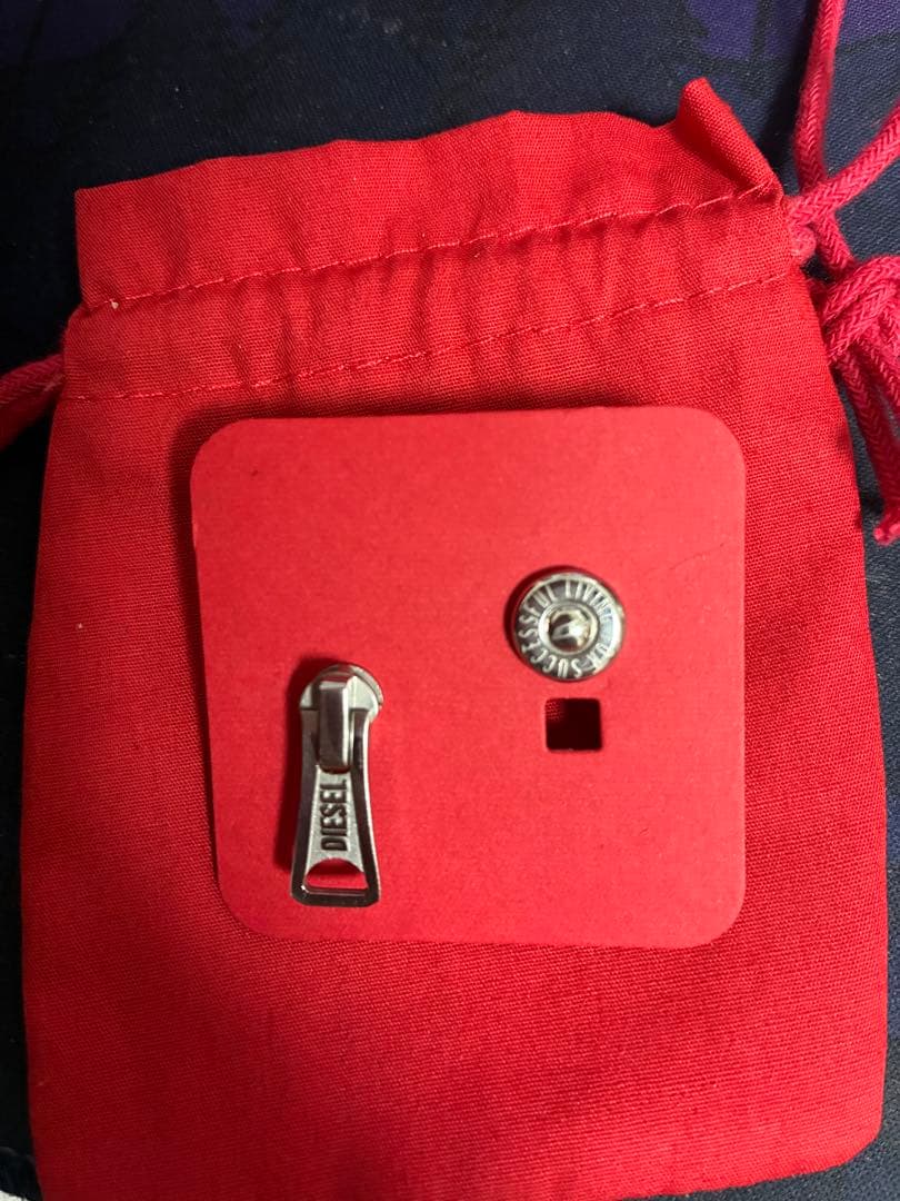 DIESEL ジッパー型ピアス シルバー