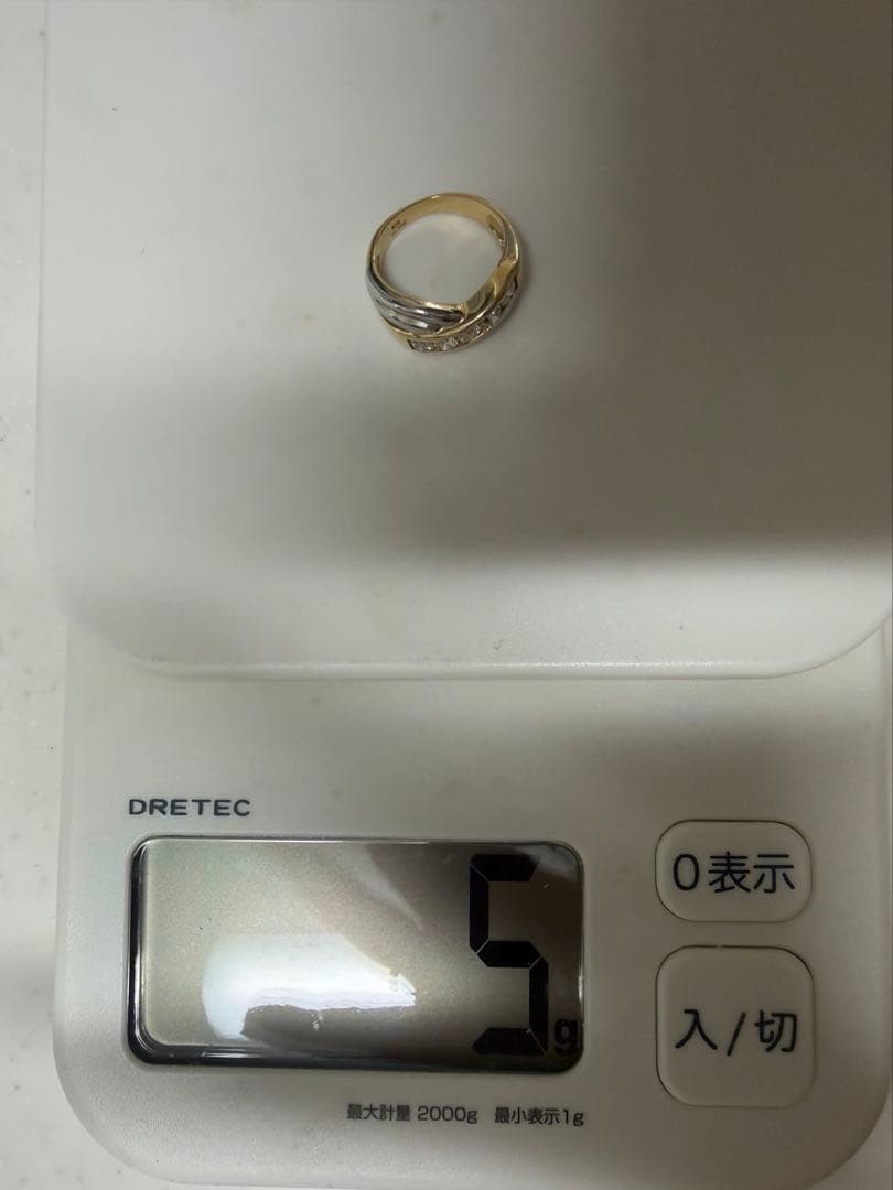 限定値下げ【訳あり】0.5ctダイヤモンドK18YG PT900コンビリング