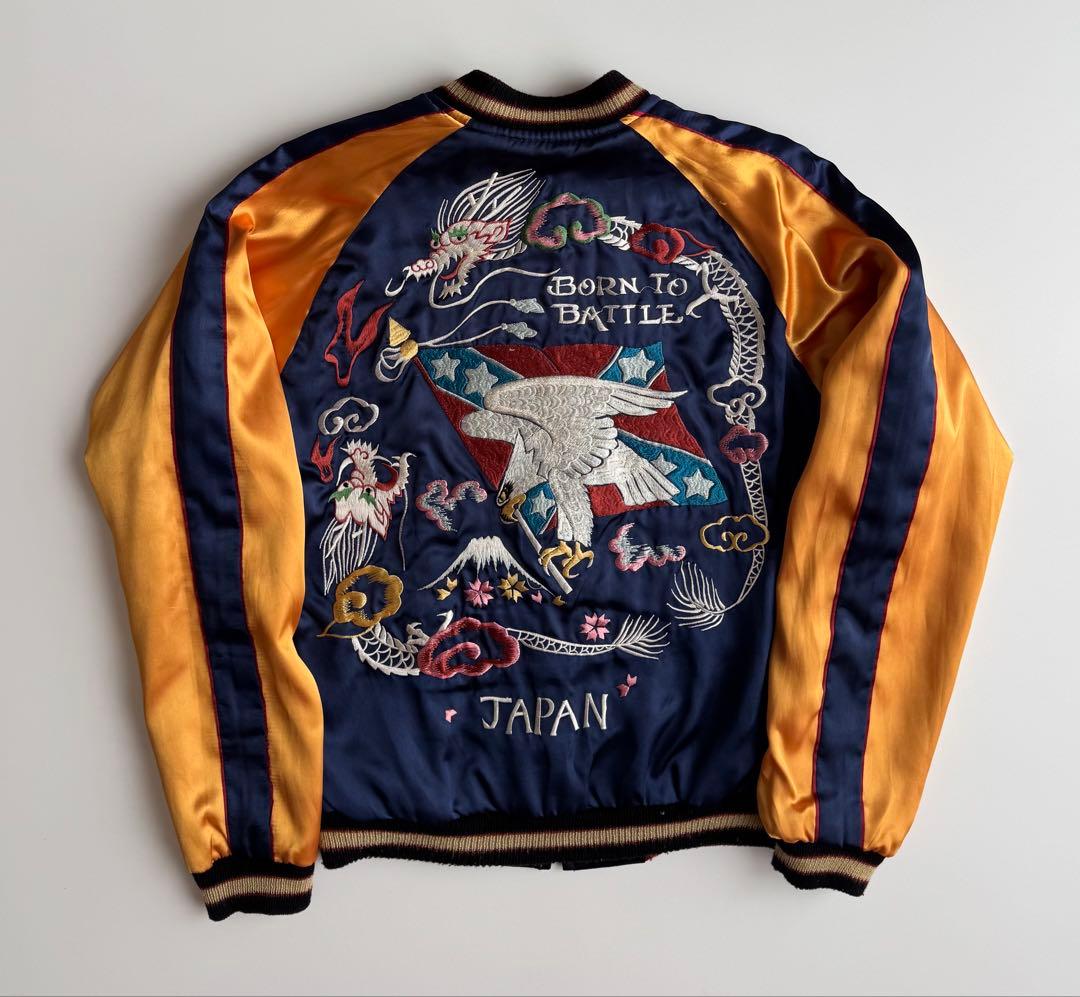 ヴィンテージ品★テーラー東洋S虎と鷹刺繍 サテンジャケットS.FLD.TEXAS