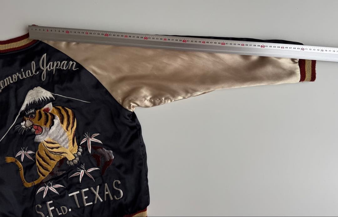 ヴィンテージ品★テーラー東洋S虎と鷹刺繍 サテンジャケットS.FLD.TEXAS