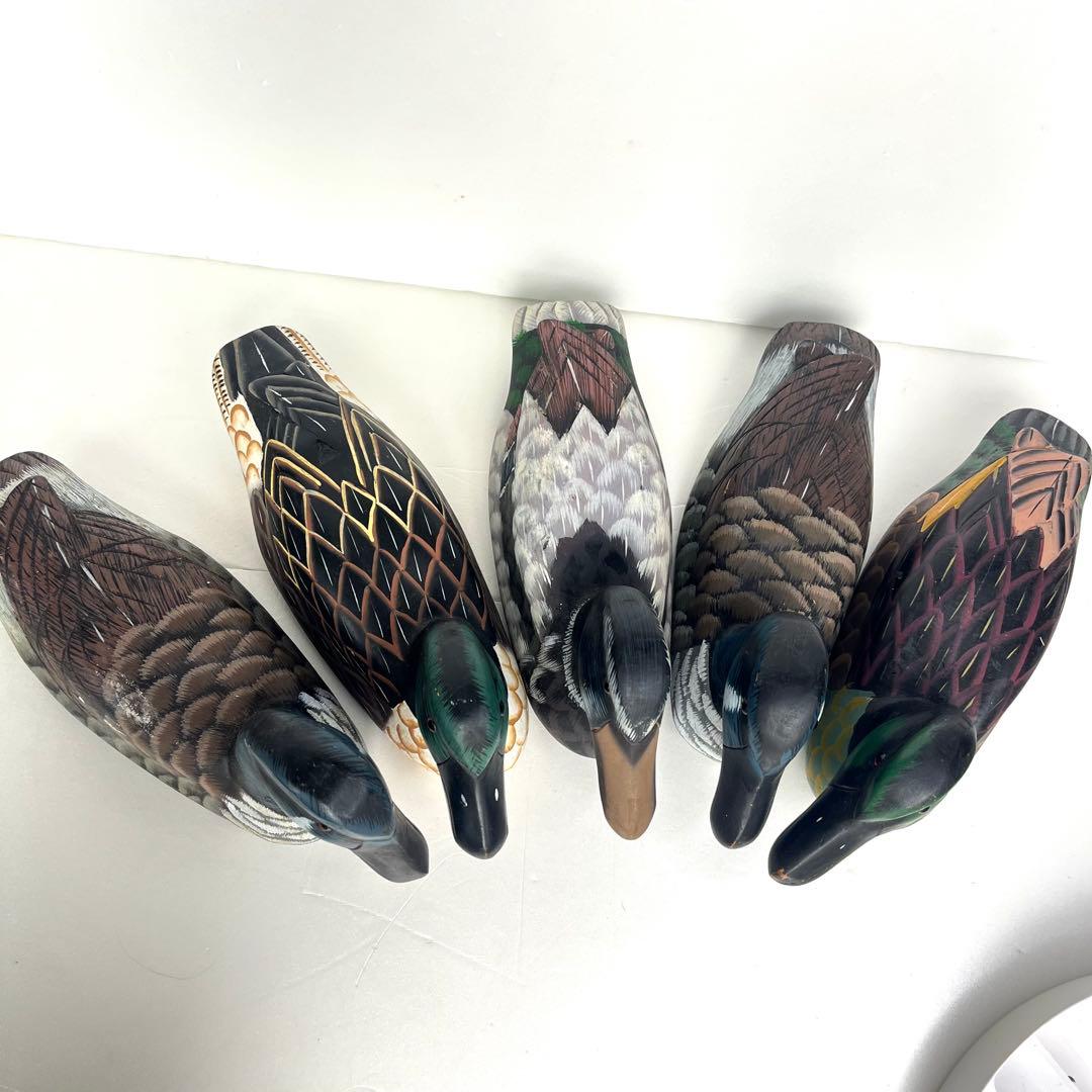 アンティーク　鴨　デコイ　置物　5体セット