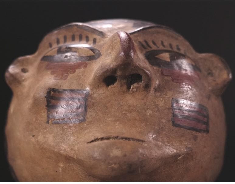 ◆『ナスカ文化 彩文土器 加彩戦士象形壷』 ナスカ◆検）アンデス文明 インカ帝国