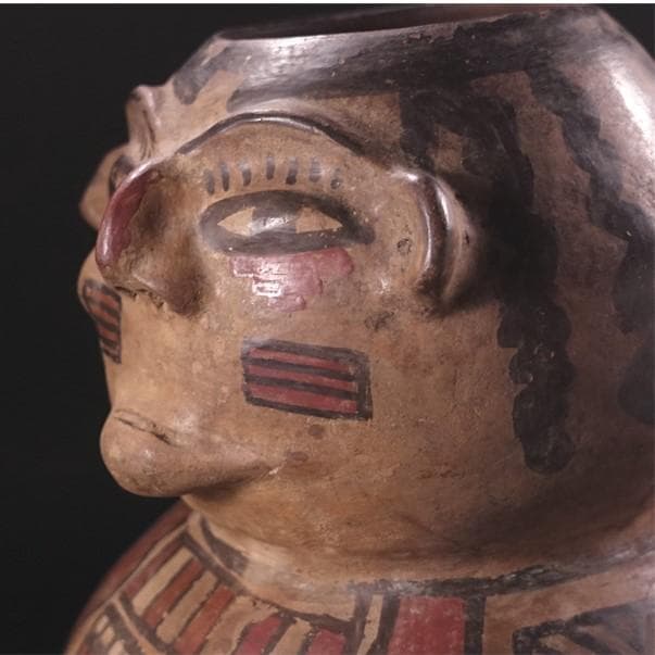 ◆『ナスカ文化 彩文土器 加彩戦士象形壷』 ナスカ◆検）アンデス文明 インカ帝国