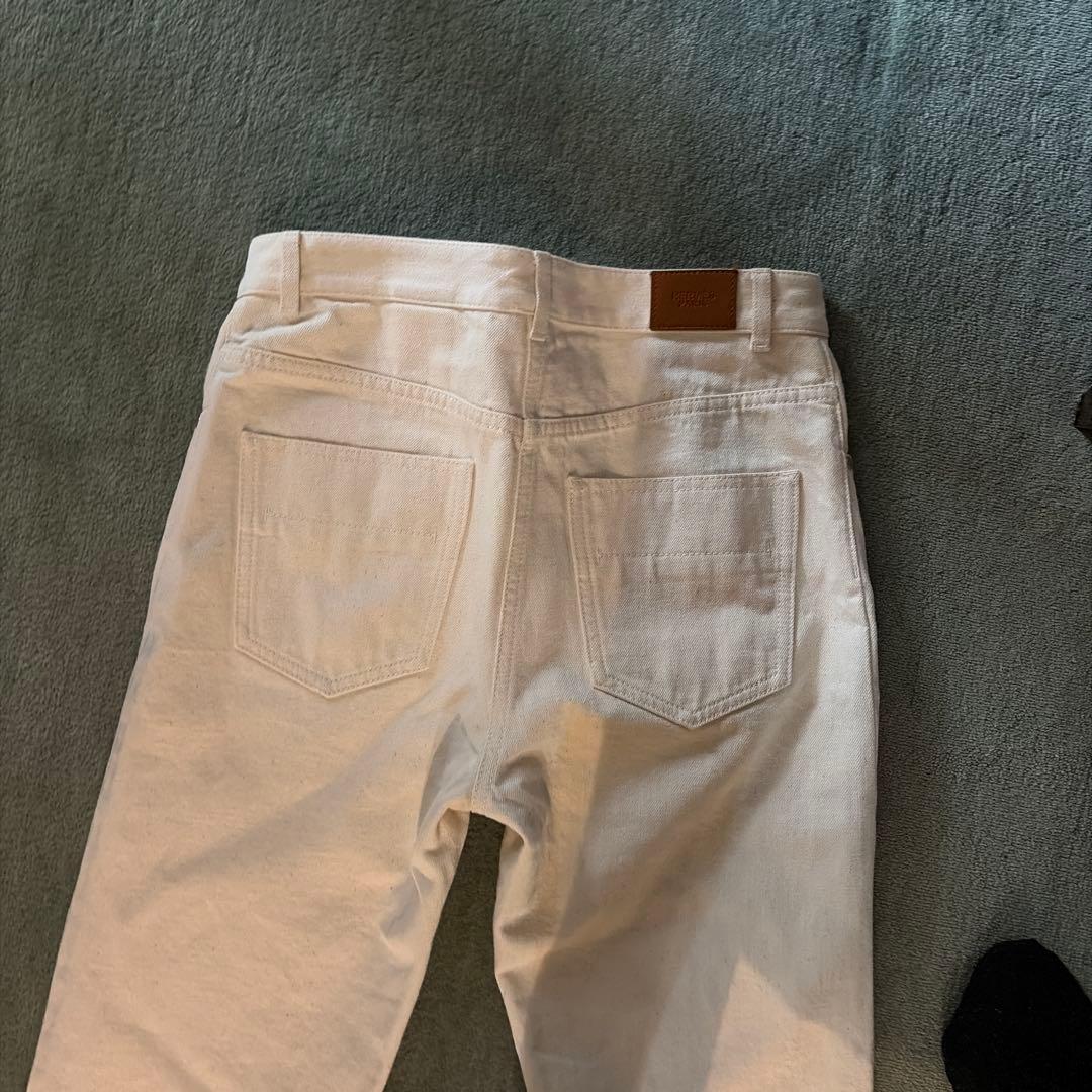 HERMES ホワイト ストレートデニム