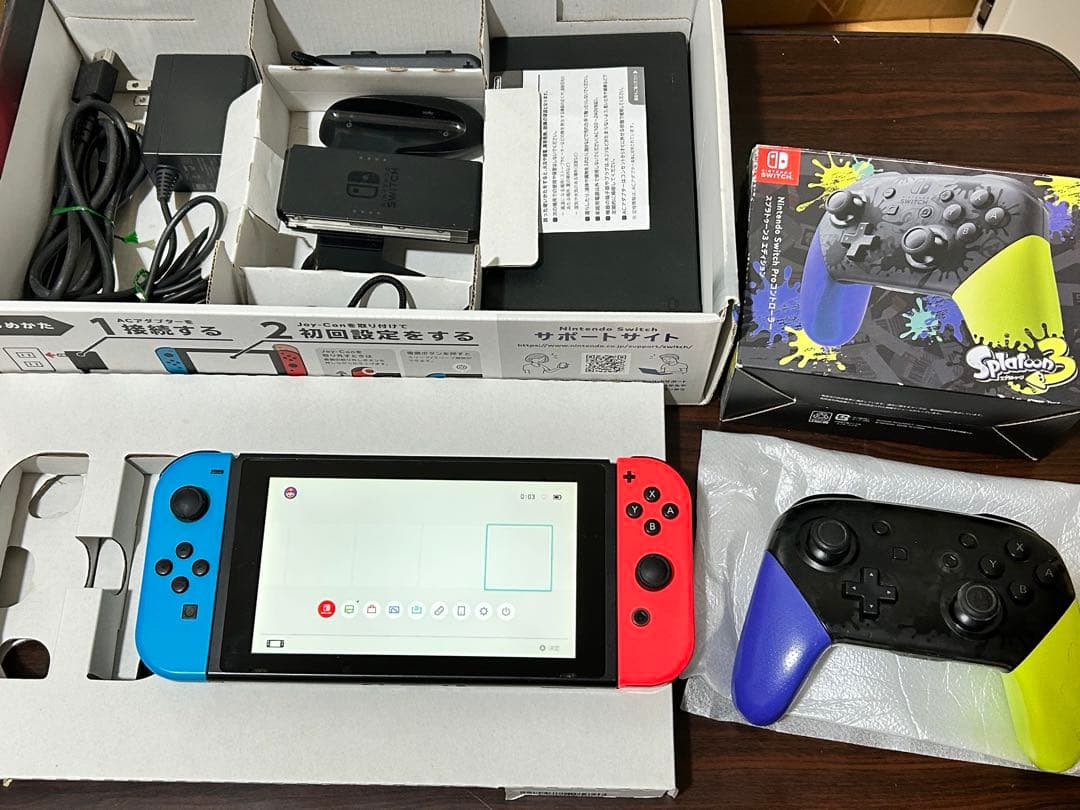 【動作品・プロコン付き】 ニンテンドー Switch 本体 レッド ブルー
