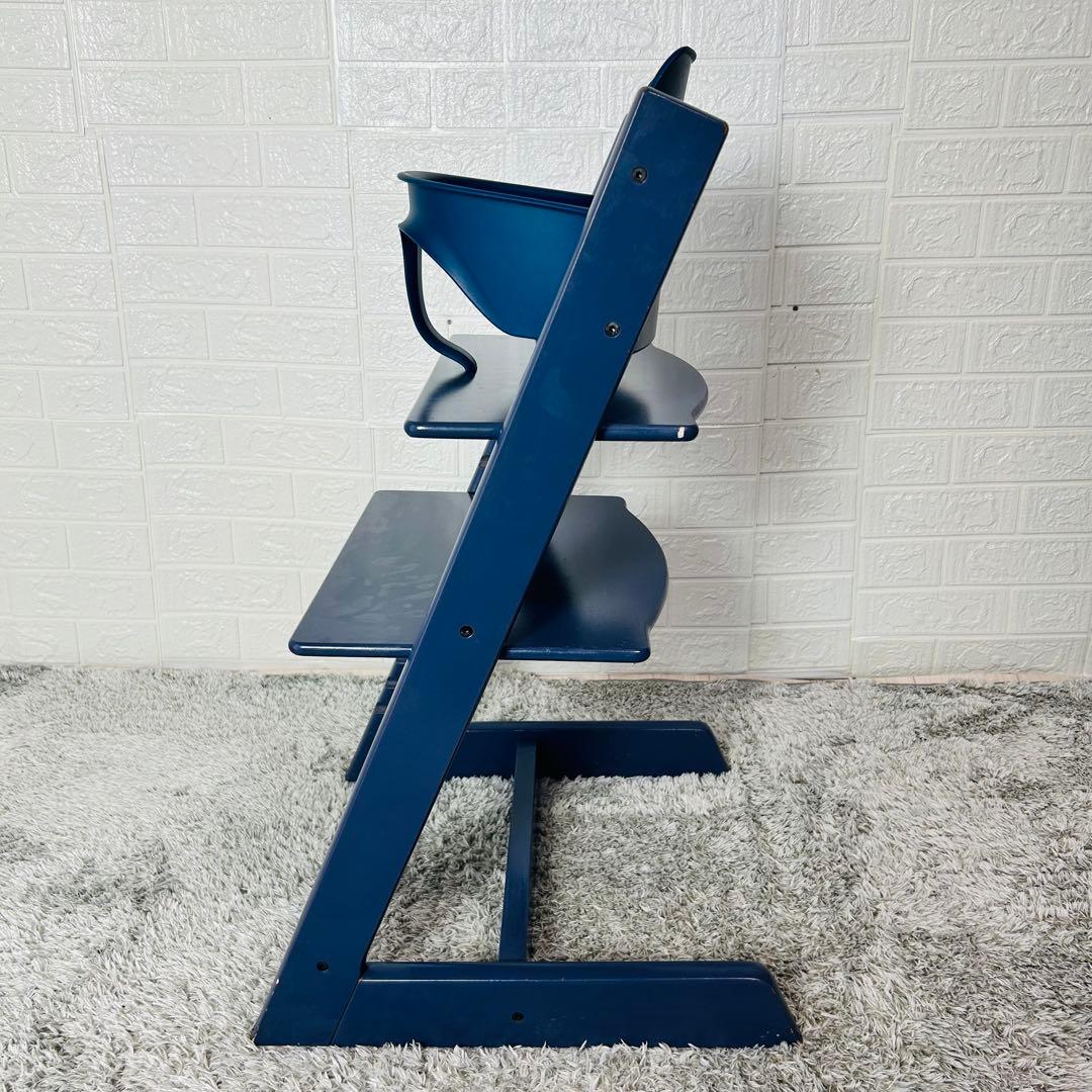 廃盤カラー　ストッケ　トリップトラップ　ダークブルー　ベビーセット付　S/N5