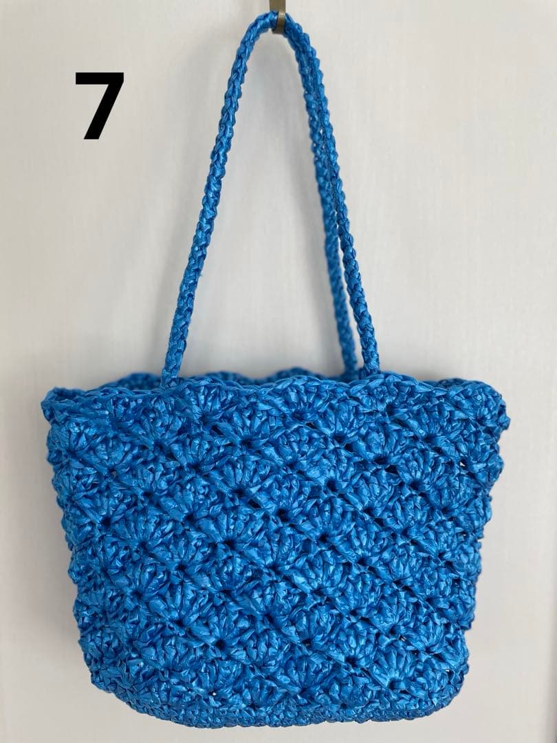 ハンドメイド・スズランテープ編みバッグ