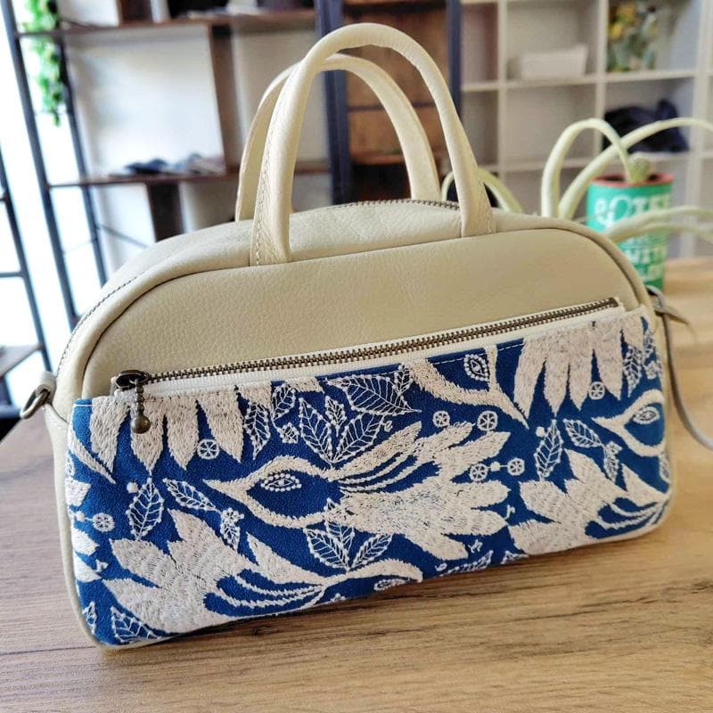 【SALE】ミナペルホネン/carnival カーニバルブルー/ラウンドボストン