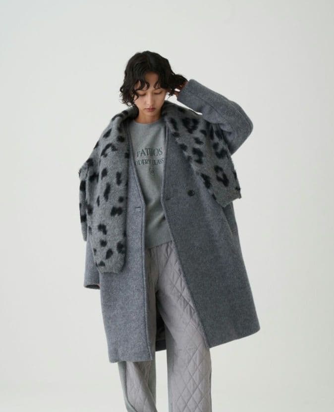 Boutique Ordinary 完売チーターニットカーデgray約６０%引き