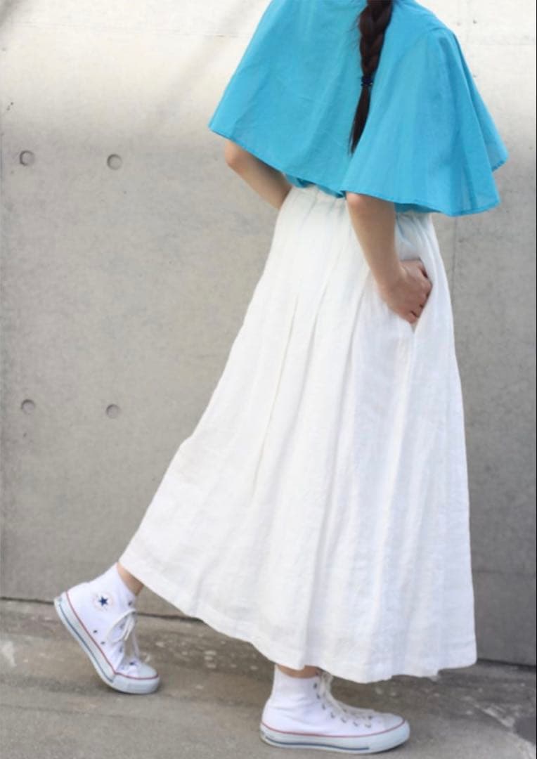 新品未使用✨ina(イナ) リネンソフトワッシャー タックスカート