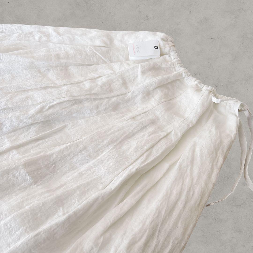 新品未使用✨ina(イナ) リネンソフトワッシャー タックスカート