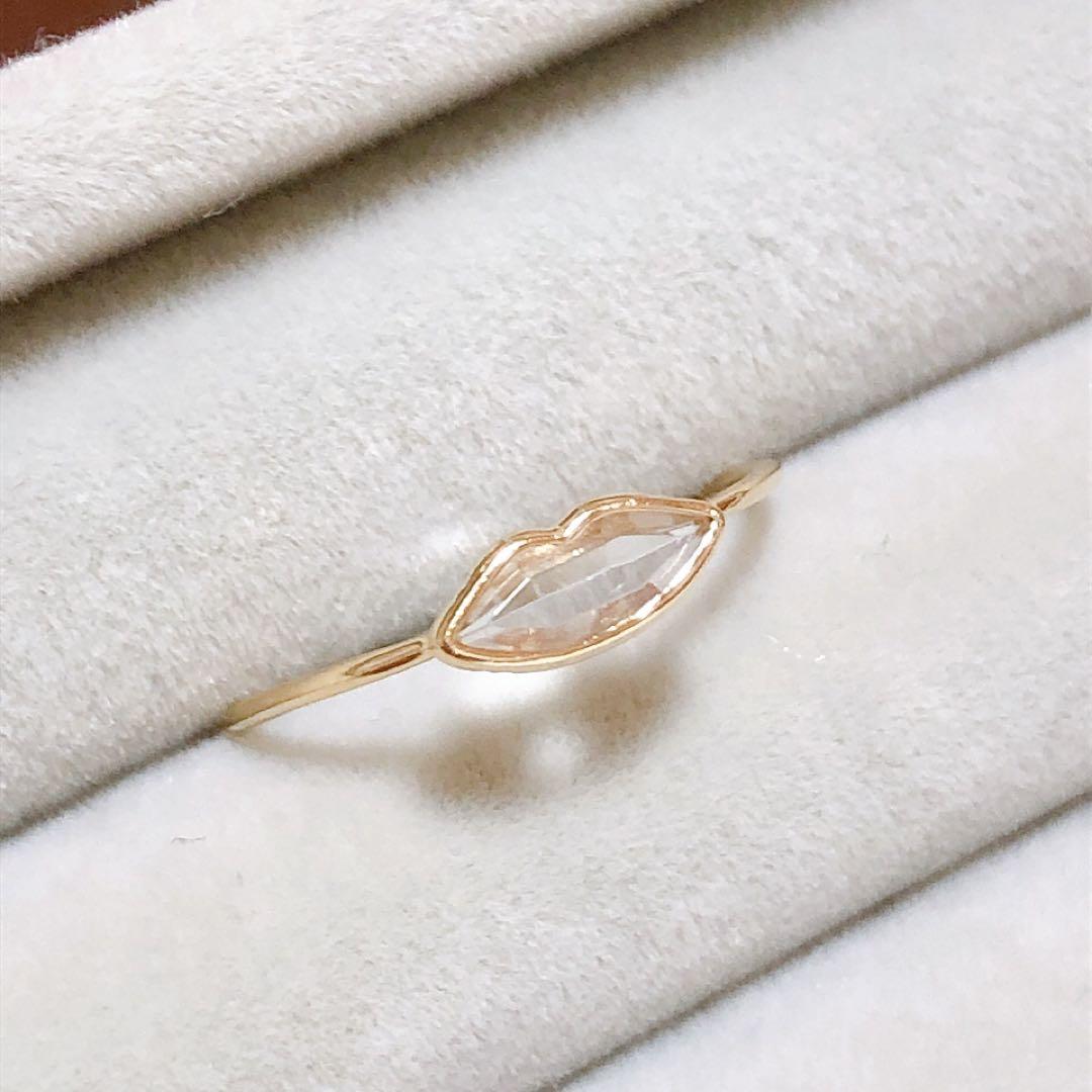 K10 リップモチーフリング　イエローゴールド　9号