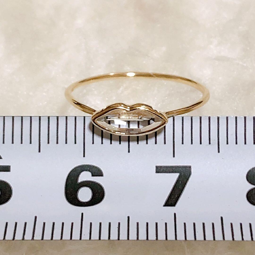 K10 リップモチーフリング　イエローゴールド　9号